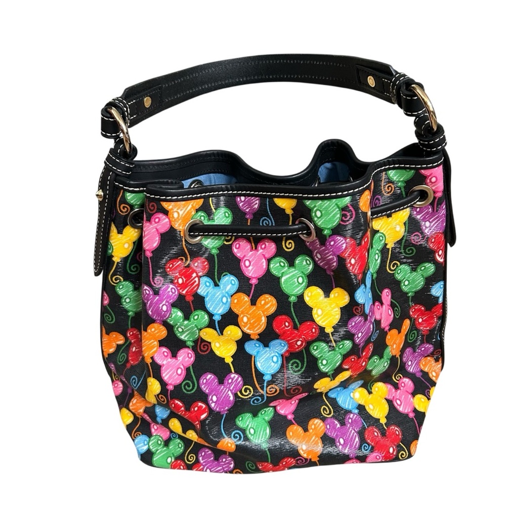 Dooney & Bourke Disney Parks Mickey Ballloons Anniversary Drawstring Purse Bag - Picture 2 of 11
